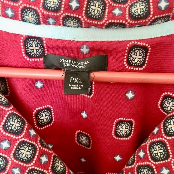 Red Patterned Pajama Set petite xl gently worn - Picture 2 of 5